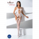 Бодістокінг Passion BS057 white, комбінезон, імітація панчох і пояса Бодістокінг Passion BS057 white, комбінезон, імітація панчох і пояса