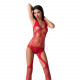 Бодістокінг Passion BS060 red, комбінезон, імітація трусиків і гольфів Бодістокінг Passion BS060 red, комбінезон, імітація трусиків і гольфів