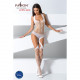 Бодістокінг Passion BS060 white, комбінезон, імітація трусиків і гольфів Бодістокінг Passion BS060 white, комбінезон, імітація трусиків і гольфів