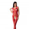 Бодістокінг Passion BS061 red, комбінезон, імітація панчіх