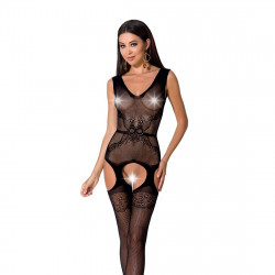Сітчастий бодістокінг Passion BS062 One Size, Black, комбінезон, імітація панчіх, відкритий доступ