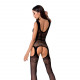 Бодістокінг Passion BS062 black, комбінезон, імітація панчох Бодістокінг Passion BS062 black, комбінезон, імітація панчох