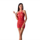 Бодистокинг Passion BS063 red, платье-сетка халтер Бодистокинг Passion BS063 red, платье-сетка халтер