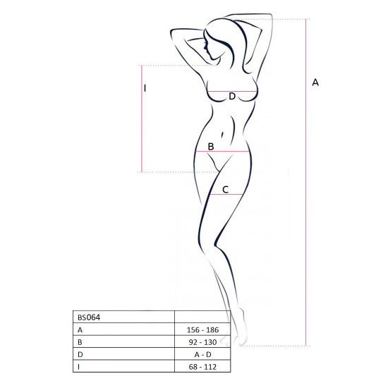 Бодистокинг Passion BS064 white, боди, закрытое плечо Бодистокинг Passion BS064 white, боди, закрытое плечо