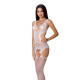 Бодистокинг Passion BS066 white, комбинезон, имитация чулок и пояса Бодистокинг Passion BS066 white, комбинезон, имитация чулок и пояса