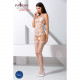 Бодістокінг Passion BS067 white, комбінезон, імітація панчох і топа на бретелях Бодістокінг Passion BS067 white, комбінезон, імітація панчох і топа на бретелях