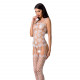 Бодістокінг Passion BS067 white, комбінезон, імітація панчох і топа на бретелях Бодістокінг Passion BS067 white, комбінезон, імітація панчох і топа на бретелях