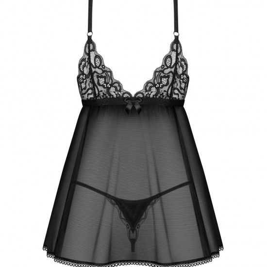 Пеньюар і трусики Obsessive Blomentis babydoll & thong XL/2XL Пеньюар і трусики Obsessive Blomentis babydoll & thong XL/2XL