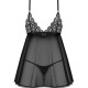 Пеньюар і трусики Obsessive Blomentis babydoll & thong XL/2XL Пеньюар і трусики Obsessive Blomentis babydoll & thong XL/2XL