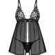 Пеньюар і трусики Obsessive Blomentis babydoll & thong XL/2XL Пеньюар і трусики Obsessive Blomentis babydoll & thong XL/2XL