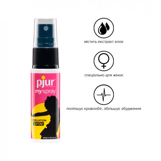 Збудливий спрей для жінок pjur My Spray 20 мл з екстрактом алое, ефект поколювання Збудливий спрей для жінок pjur My Spray 20 мл з екстрактом алое, ефект поколювання