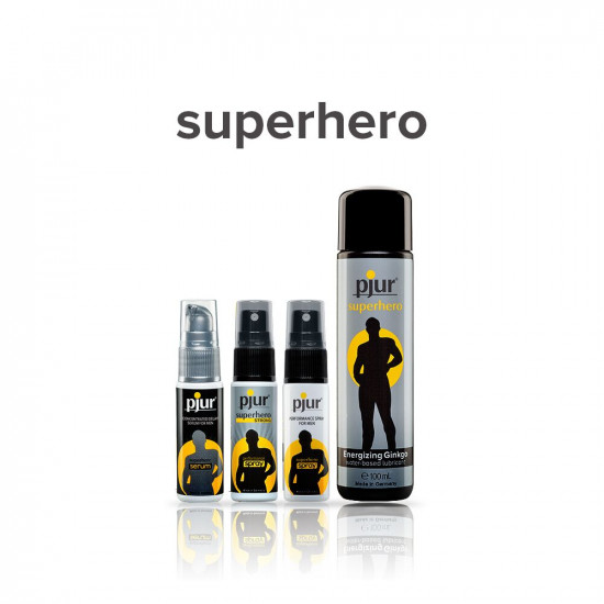 Стимулювальна змазка на водній основі pjur Superhero glide 100 мл, з екстрактом гінкго білоба Стимулювальна змазка на водній основі pjur Superhero glide 100 мл, з екстрактом гінкго білоба