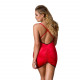 Сорочка приталена з відкритою спиною LENA CHEMISE red 4XL/5XL - Passion, трусики Сорочка приталена з відкритою спиною LENA CHEMISE red 4XL/5XL - Passion, трусики