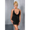 Сорочка з глибоким декольте Passion MIRACLE CHEMISE 6XL/7XL, black, трусики