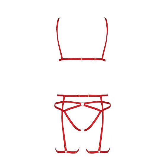 Комплект білизни MAGALI SET OpenBra red XXL/XXXL - Passion Exclusive: стрепи: ліф, трусики і пояс Комплект білизни MAGALI SET OpenBra red XXL/XXXL - Passion Exclusive: стрепи: ліф, трусики і пояс