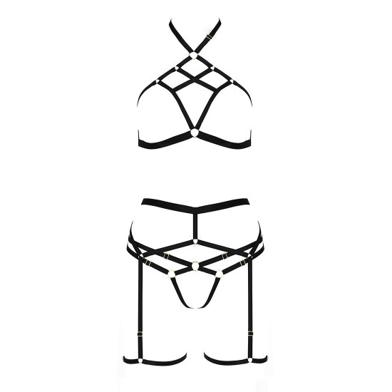 Комплект білизни MORGAN SET OpenBra black XXL/XXXL - Passion Exclusive: стрепи: трусики, ліф, пояс Комплект білизни MORGAN SET OpenBra black XXL/XXXL - Passion Exclusive: стрепи: трусики, ліф, пояс