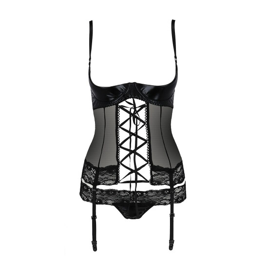 Корсет з відкритими грудьми NORTH CORSET black L/XL - Passion Exclusive, пажі, трусики, шнурівка Корсет з відкритими грудьми NORTH CORSET black L/XL - Passion Exclusive, пажі, трусики, шнурівка