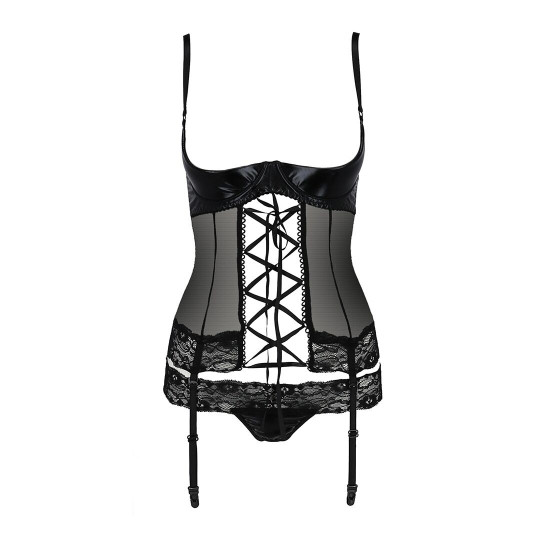 Корсет з відкритими грудьми NORTH CORSET black XXL/XXXL - Passion Exclusive, пажі, трусики, шнурівка Корсет з відкритими грудьми NORTH CORSET black XXL/XXXL - Passion Exclusive, пажі, трусики, шнурівка
