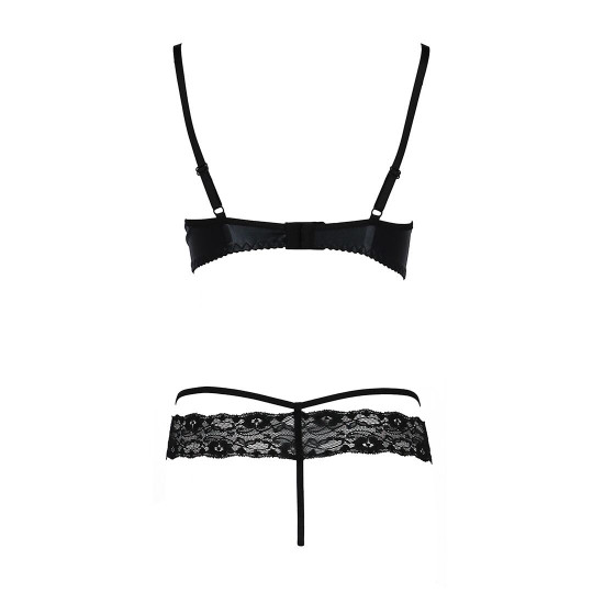 Комплект білизни NORTH SET black XXL/XXXL - Passion Exclusive: ліф і трусики з елементами під латекс Комплект білизни NORTH SET black XXL/XXXL - Passion Exclusive: ліф і трусики з елементами під латекс