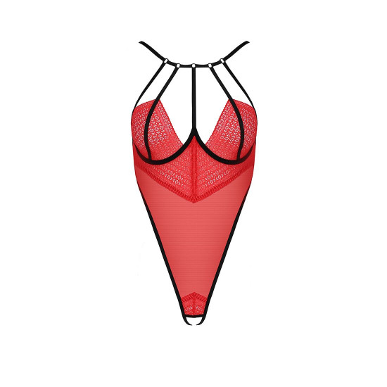 Боді з високим вирізом стегна AKITA BODY red L/XL - Passion Exclusive Боді з високим вирізом стегна AKITA BODY red L/XL - Passion Exclusive