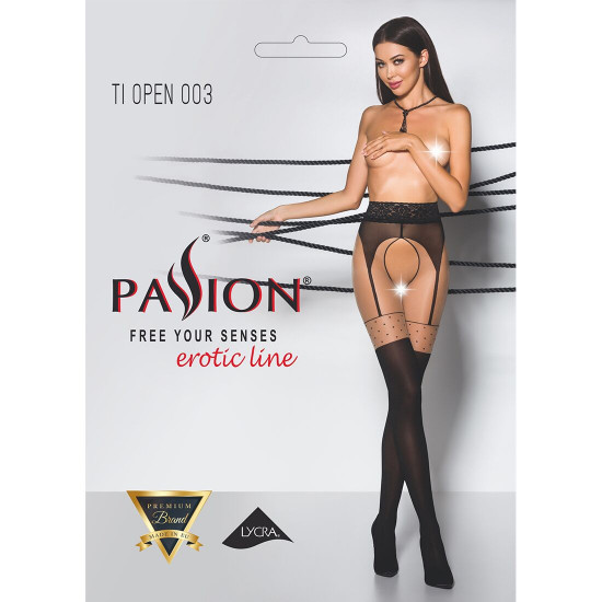 Еротичні колготки TIOPEN 003 nero 3/4 (20/40 den) - Passion, імітація панчох і пояса Еротичні колготки TIOPEN 003 nero 3/4 (20/40 den) - Passion, імітація панчох і пояса