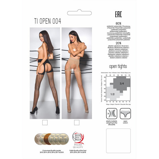 Еротичні колготки TIOPEN 004 nero 1/2 (fishnet 40 den) - Passion, імітація панчох і пояса Еротичні колготки TIOPEN 004 nero 1/2 (fishnet 40 den) - Passion, імітація панчох і пояса