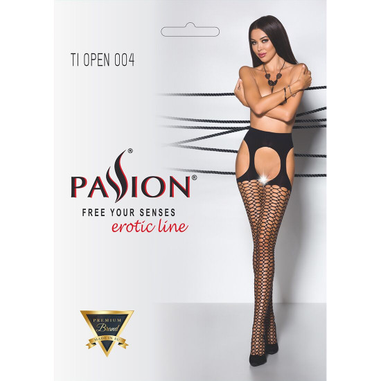 Еротичні колготки TIOPEN 004 black 3/4 (fishnet 40 den) - Passion, імітація панчох і пояса Еротичні колготки TIOPEN 004 black 3/4 (fishnet 40 den) - Passion, імітація панчох і пояса
