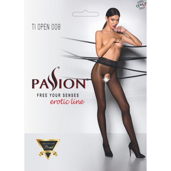 Еротичні колготки TIOPEN 008black1/2 (30 den) – Passion, з вирізом Еротичні колготки TIOPEN 008black1/2 (30 den) – Passion, з вирізом