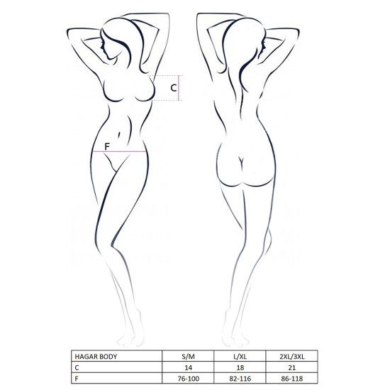 Боді-монокіні HAGAR BODY black S/M - Passion Exclusive Боді-монокіні HAGAR BODY black S/M - Passion Exclusive