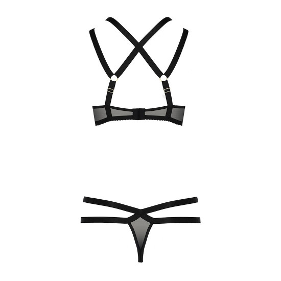 Комплект белья HAGAR SET black L/XL - Passion Exclusive: стрэпы: трусики и лиф Комплект белья HAGAR SET black L/XL - Passion Exclusive: стрэпы: трусики и лиф
