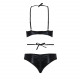 Комплект белья NAVEL SET black S/M - Passion Exclusive: трусики и лиф с элементами под латекс Комплект белья NAVEL SET black S/M - Passion Exclusive: трусики и лиф с элементами под латекс