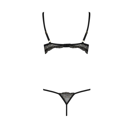 Комплект белья VALERY SET OpenBra black L/XL - Passion Exclusive: стрэпы: трусики, открытый лиф Комплект белья VALERY SET OpenBra black L/XL - Passion Exclusive: стрэпы: трусики, открытый лиф