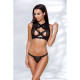 Комплект білизни DEBRA SET black L/XL - Passion Exclusive: стрепи: топ з декольте, трусики Комплект білизни DEBRA SET black L/XL - Passion Exclusive: стрепи: топ з декольте, трусики