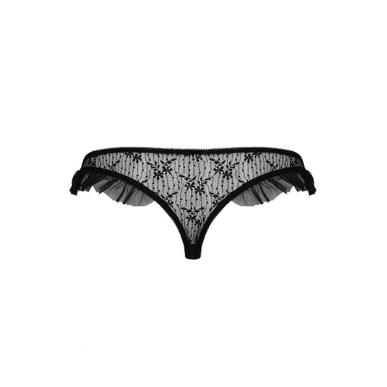 Трусики з оборками DONIA THONG black XXL/XXXL - Passion Exclusive Трусики з оборками DONIA THONG black XXL/XXXL - Passion Exclusive