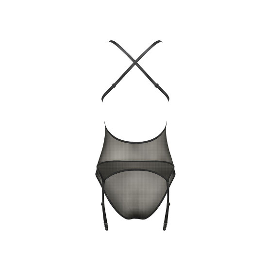 Корсет з декольте ERZA CORSET black L/XL - Passion, пажі, трусики, напівпрозорий Корсет з декольте ERZA CORSET black L/XL - Passion, пажі, трусики, напівпрозорий