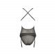 Корсет з декольте ERZA CORSET black S/M - Passion, пажі, трусики, напівпрозорий Корсет з декольте ERZA CORSET black S/M - Passion, пажі, трусики, напівпрозорий