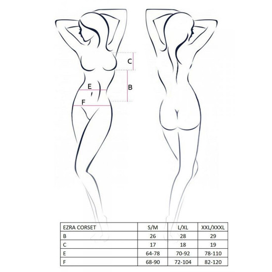 Корсет з декольте ERZA CORSET black S/M - Passion, пажі, трусики, напівпрозорий Корсет з декольте ERZA CORSET black S/M - Passion, пажі, трусики, напівпрозорий