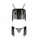 Комплект білизни KASSANDRA SET OpenBra black L/XL - Passion Exclusive: ліф з бахромою, трусики-спідн Комплект білизни KASSANDRA SET OpenBra black L/XL - Passion Exclusive: ліф з бахромою, трусики-спідн