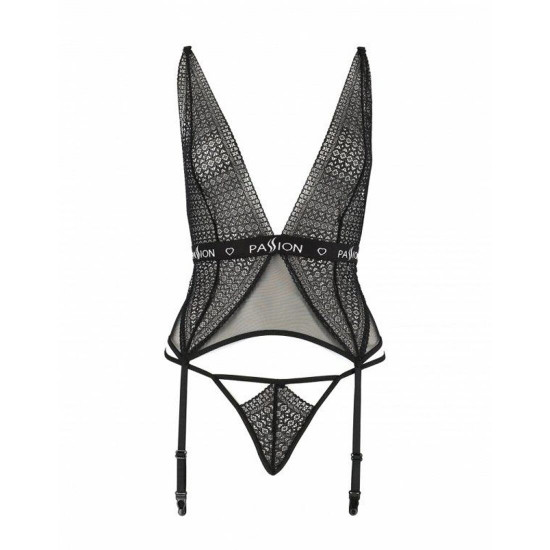 Напівпрозорий корсет Passion Exclusive Mirajane Corset L/XL, чорний Напівпрозорий корсет Passion Exclusive Mirajane Corset L/XL, чорний