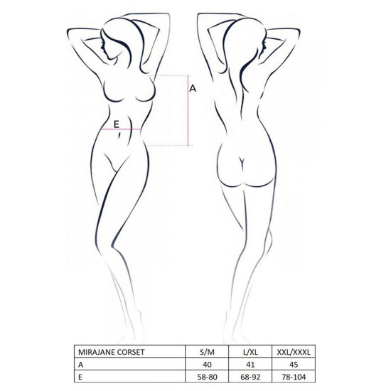 Напівпрозорий корсет Passion Exclusive Mirajane Corset XXL/XXXL, чорний Напівпрозорий корсет Passion Exclusive Mirajane Corset XXL/XXXL, чорний