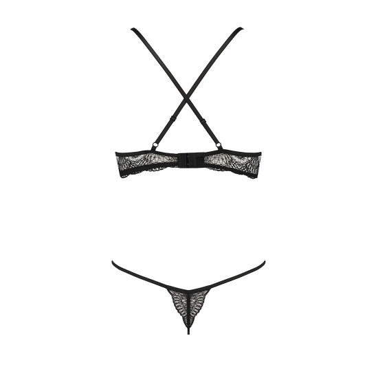 Комплект білизни QUENTRIS BIKINI black L/XL - Passion Exclusive, стрінги і напіввідкритий ліф Комплект білизни QUENTRIS BIKINI black L/XL - Passion Exclusive, стрінги і напіввідкритий ліф