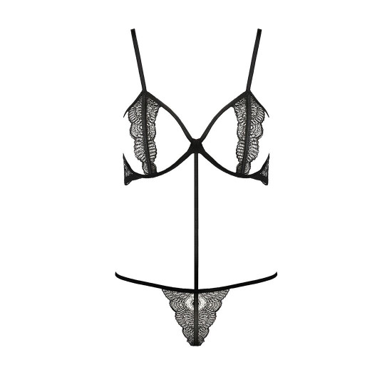 Комплект білизни QUENTRIS BIKINI black XXL/XXXL - Passion Exclusive, стрінги і напіввідкритий ліф Комплект білизни QUENTRIS BIKINI black XXL/XXXL - Passion Exclusive, стрінги і напіввідкритий ліф