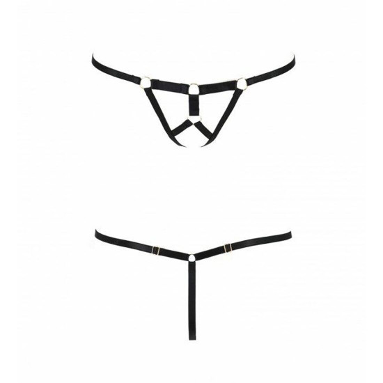 Трусики стрінги зі стреп ARMANDA THONG black L/XL - Passion Exclusive Трусики стрінги зі стреп ARMANDA THONG black L/XL - Passion Exclusive
