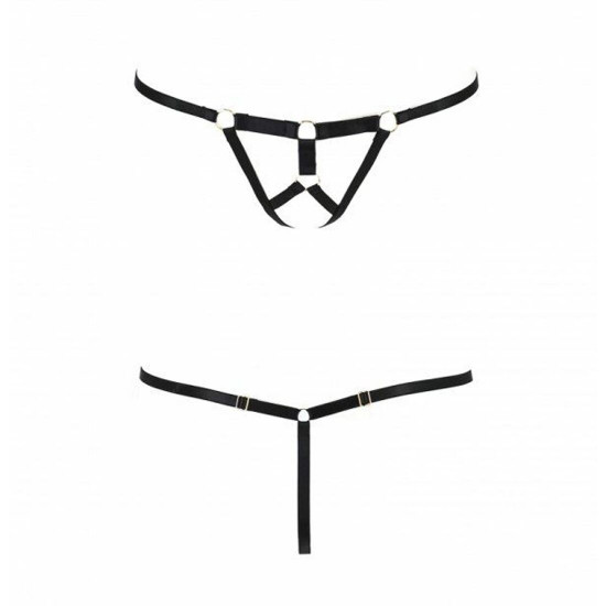 Трусики-стрінги зі стреп ARMANDA THONG black S/M - Passion Exclusive Трусики-стрінги зі стреп ARMANDA THONG black S/M - Passion Exclusive