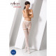 Еротичні колготки-бодістокінг Passion S015 white, імітація панчох у сіточку та трусиків з доступом Еротичні колготки-бодістокінг Passion S015 white, імітація панчох у сіточку та трусиків з доступом