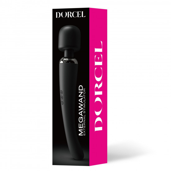 Потужний вібромасажер Dorcel Megawand Black який перезаряджається, 160 режимів Потужний вібромасажер Dorcel Megawand Black який перезаряджається, 160 режимів