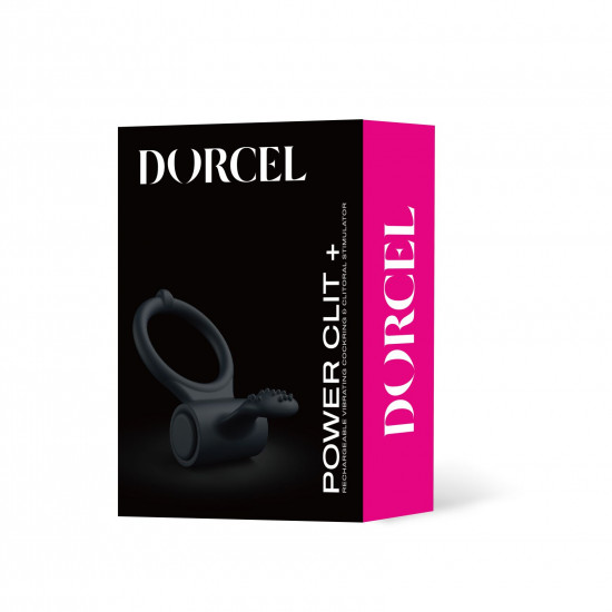 Ерекційне кільце Dorcel Power Clit Plus з вібрацією, перезаряджається, з язичком та щіточкою Ерекційне кільце Dorcel Power Clit Plus з вібрацією, перезаряджається, з язичком та щіточкою