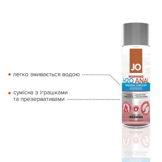Анальна змазка System JO ANAL H2O — WARMING (60 мл) розігрівальна, на водній основі Анальна змазка System JO ANAL H2O — WARMING (60 мл) розігрівальна, на водній основі