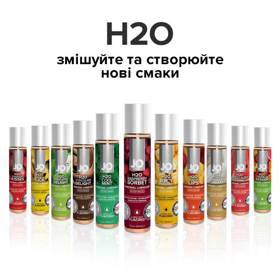 Змазка на водній основі System JO H2O — Raspberry Sorbet (30 мл) без цукру, рослинний гліцерин Змазка на водній основі System JO H2O — Raspberry Sorbet (30 мл) без цукру, рослинний гліцерин