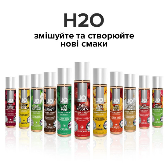 Змазка на водній основі System JO H2O — Strawberry Kiss (30 мл) без цукру, рослинний гліцерин Змазка на водній основі System JO H2O — Strawberry Kiss (30 мл) без цукру, рослинний гліцерин